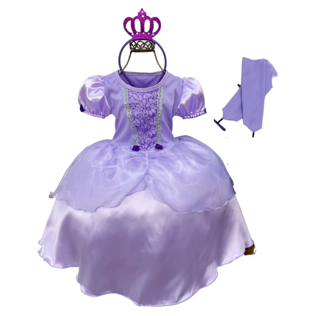 Vestido Fantasia Princesa Princesinha Sofia - Luxo