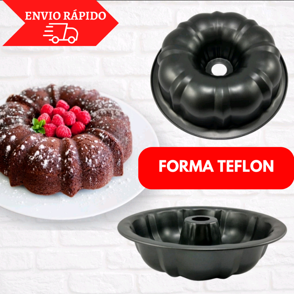 Forma Pudim Teflon Antiadente Bolo e Tortas Assadeira Com Furo