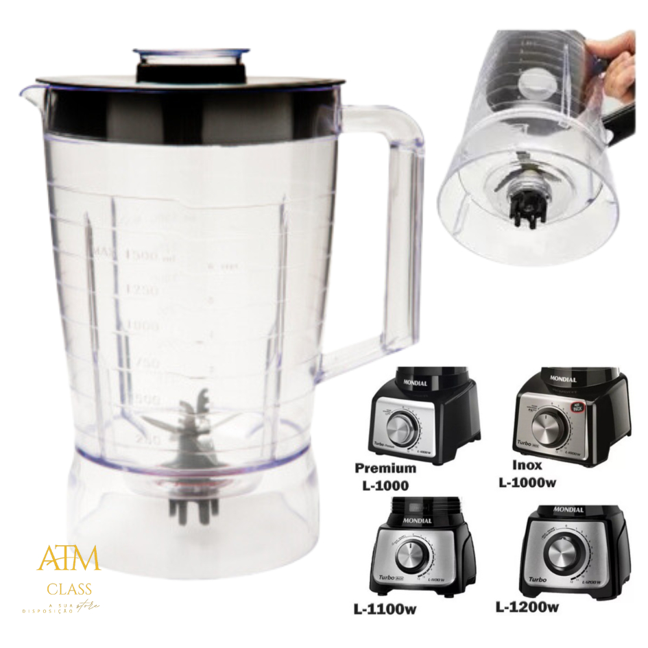 Copo Liquidificador Mondial Turbo L1000/ L1100/ L1200 Cristal Envio Rapido