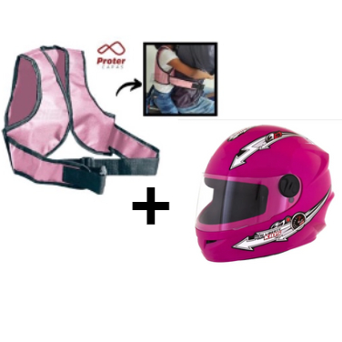 Capacete Moto Infantil Feminino Barato Liberty Four Pro Tork Fechado Rosa  Branco Rosa kit Criança Tamanho 54 Promoção Lançamento Menina Criança