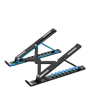 KIT 2 Suporte Apoio De Notebook Laptop Compacto Articulado Home Office / Suporte Notebook / Porta Notebook Preto