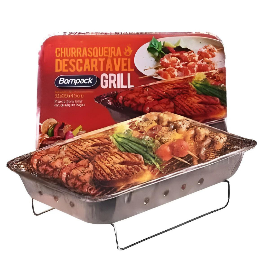 Churrasqueira descartável Bompack Grill é reciclável e ecológica.