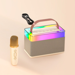 Caixa de Som Bluetooth RGB Portátil Com Microfone Sem Fio Potente Sem Fio Recarregável Xtrad MK-4000