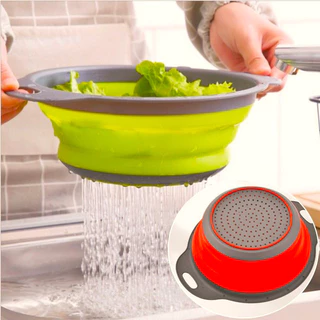Escorredor Dobravel Retratil de Silicone para Macarrão Massas Legumes Saladas e Frutas de Cozinha e Restaurante 29cm