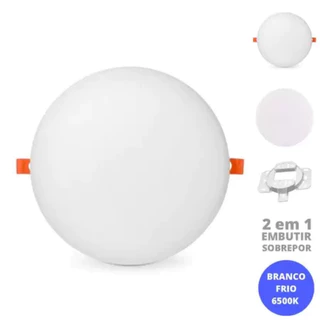 Painel Borda Infinita Redondo Painel Led 2 In 1 Sobrepor E Embutir 24W 36W