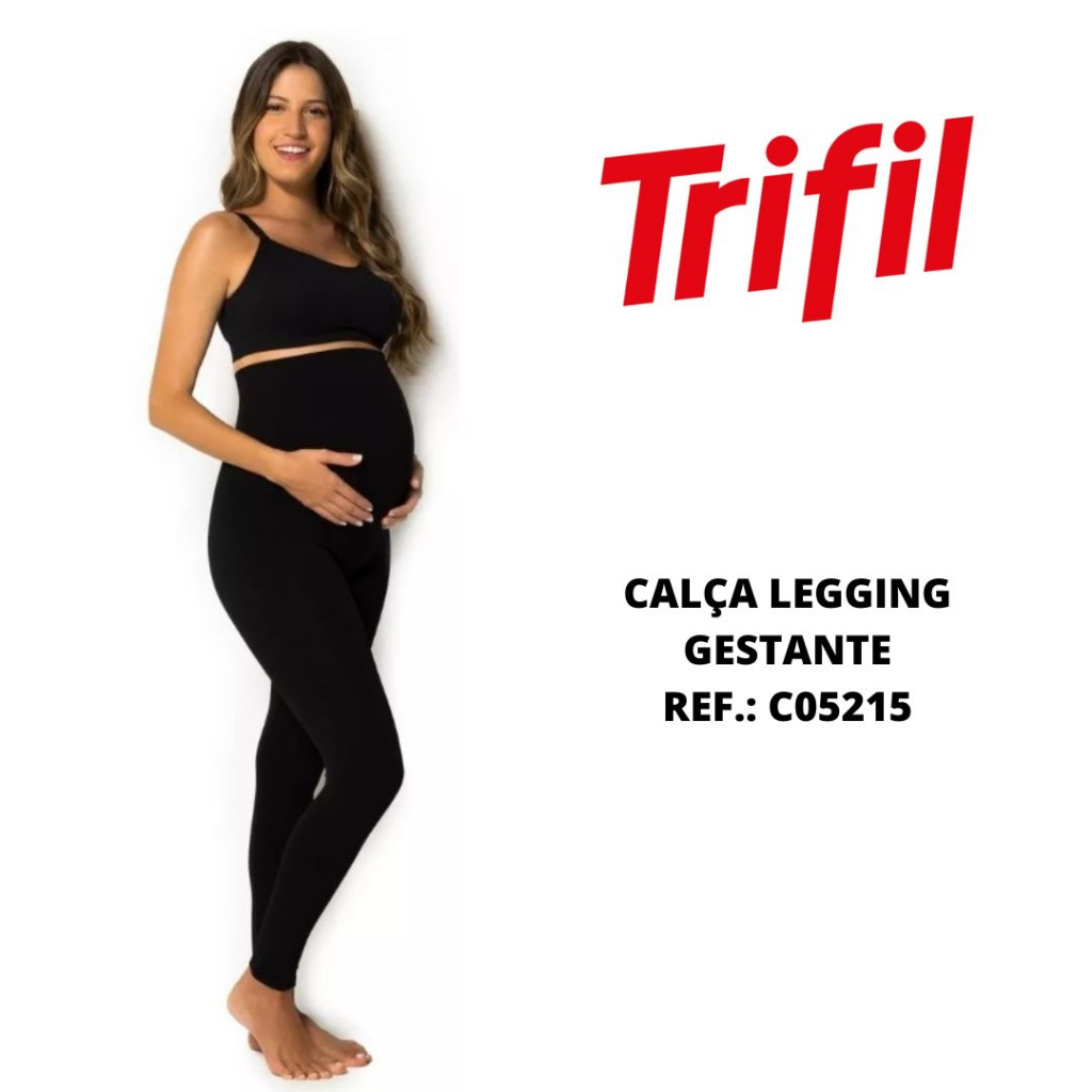 Calça legging maternidade Trifil 5215 gestante microfibra sem costura ...