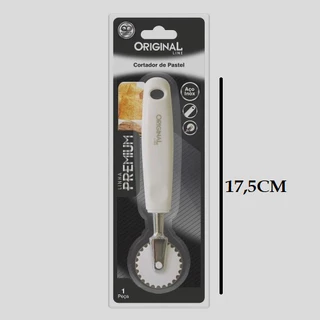 Carretilha Cortador Cortadores 17,5CM Em Aço Inox Lisa Cortar Massas Pastel Pizzas Com Cabo Branco em Oferta na Shopee