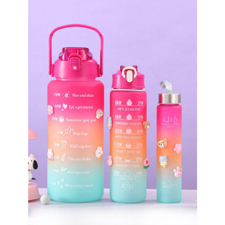 Kit da Garrafa de Água Squeeze Motivacional 300ML+900ML+2000ML