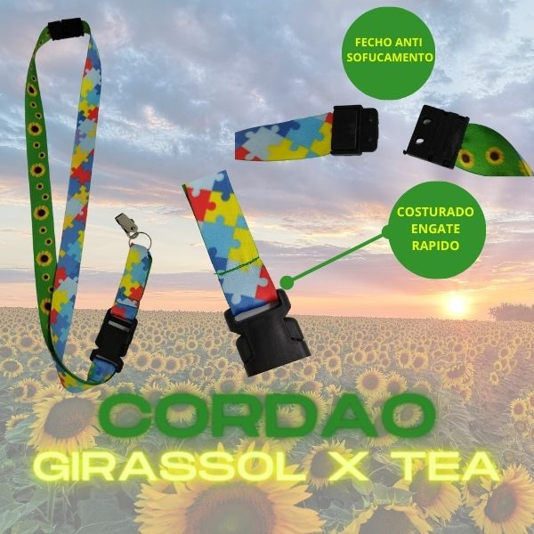 KIt 5 Cordoes Quebra cabeca e Girassol, deficiencia oculta, Autismo ...