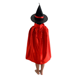 Fantasia Capa de Bruxa Infantil 80cm + Chapéu Halloween