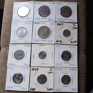 LOTE 12 MOEDAS BRASIL EM INOX NO COIN HOLDER