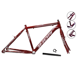 Quadro Bicicleta Alumínio Aro 26 com Garfo e Canote - Vermelho