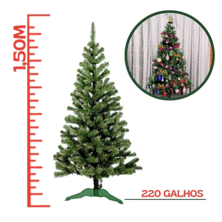 Árvore Natal Verde 150cm 220 Galhos Decoração Natalina Pinheiro Pinheirinho Premium