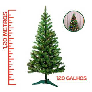 Árvore de Natal Pinheiro Canadense Tradicional 1,20m 120 Galhos Artificial