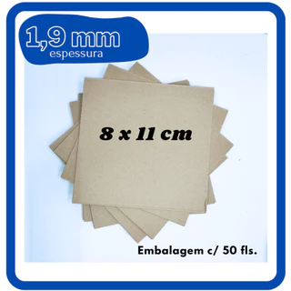 Papelão cinza / parana 8 x 11cm 1,9mm com 50 fls.