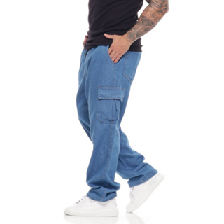 Calça jeans masculina bolso hot sale lateral