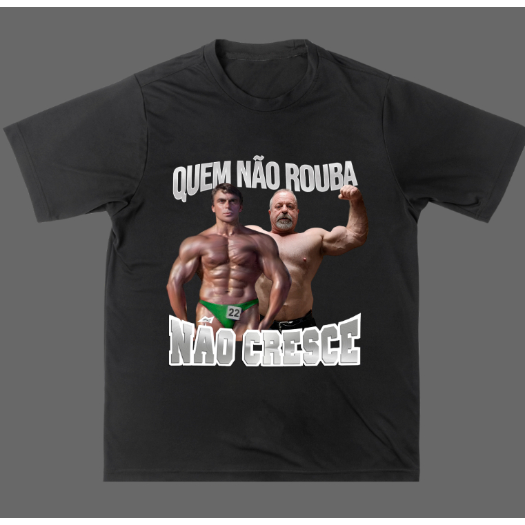 Camiseta Academia Camisa - Quem não Rouba não Cresce