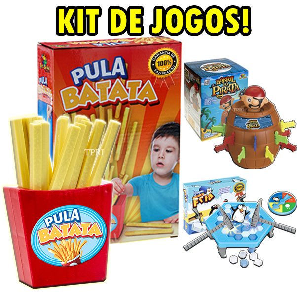 Kit Pula Batata + Jogo Pinguim Numa Fria Art Brink Criança