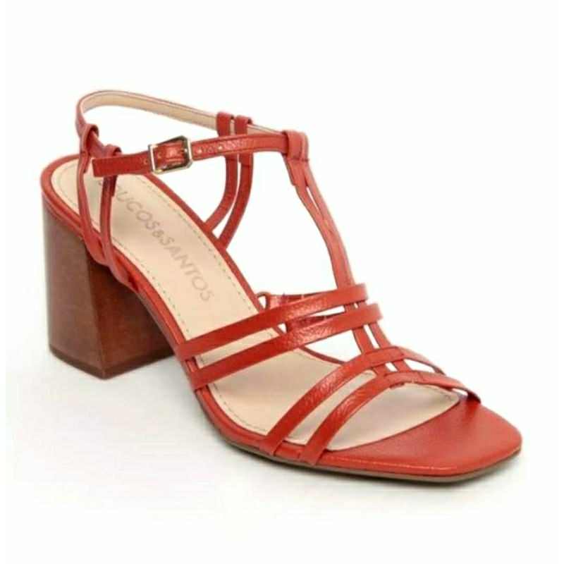 Sandália Salto Grosso Loucos Santos (35) Couro Original