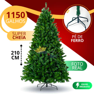 Árvore de Natal 210 cm 1150 Galhos Super Cheia Grande Luxo Decoração de Natal 2023