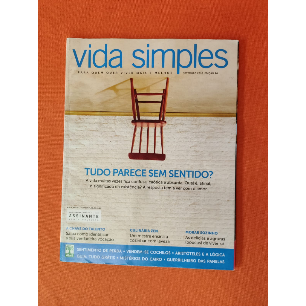 Revista vida simples 96 Tudo parece sem sentido | Shopee Brasil