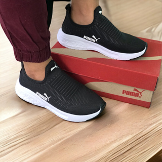 Tenis Sapatênis feminino Puma Slip on meia sem cadarço de uso unisex