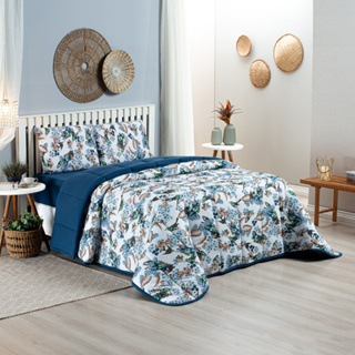 Edredom Dupla Face Com Viés Estampado Tucanos Queen, Padrão, King Algodão 100% Algodão Promoção