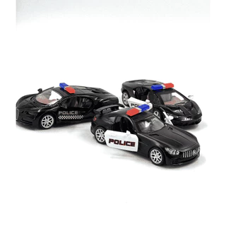 Brinquedo Carrinho de Polícia Miniatura de Fricção