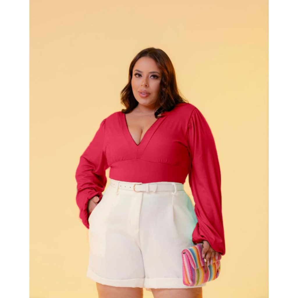 body vermelho plus size em Promoção na Shopee Brasil 2024