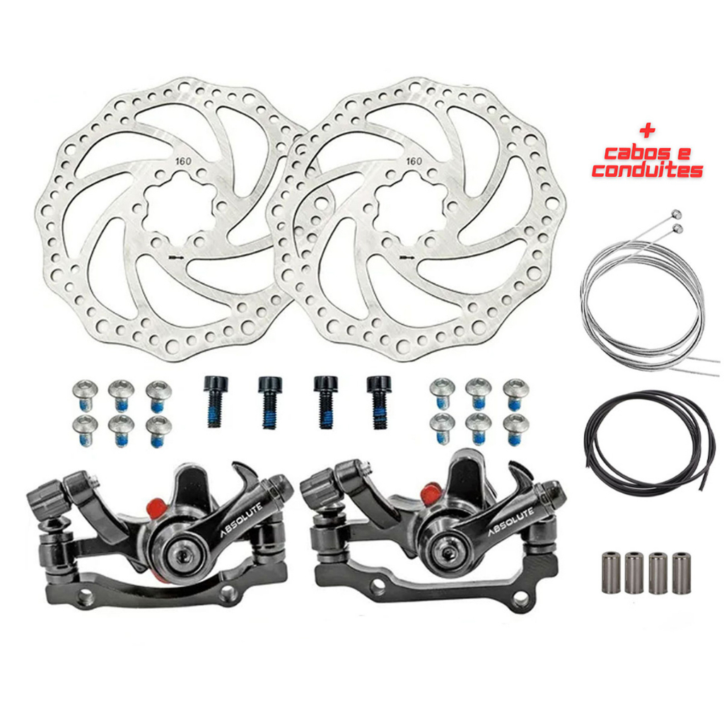Kit Freio Disco Bike Mecânico Disco Pinça Rotor 160