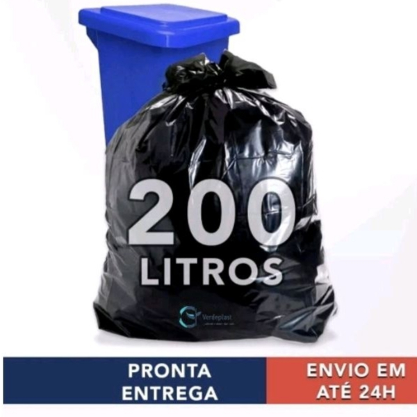 Saco para lixo 200lts Preto Resistente P5 c/50und.