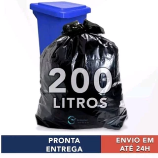 Saco para lixo 200lts Preto Resistente P5 c/50und.