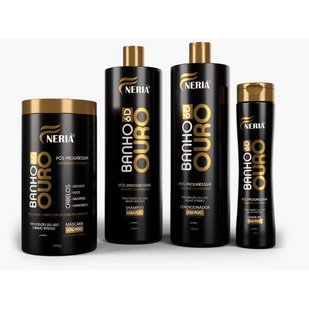 Kit Profissional Pós Progressiva Tratamento Intensivo 6d Ouro Neriá