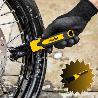 Escova para limpeza lavagem de raio aro e corrente moto bike bicicleta fácil uso alta qualidade