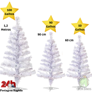 Árvore de Natal Branca 60cm 90cm 120 cm