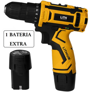 Parafusadeira/furadeira Lith Reversivel + bateria Reserva Mega Promoção