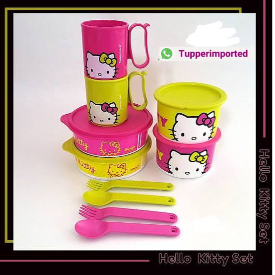 Tupperware Hello Kitty ot & mug set