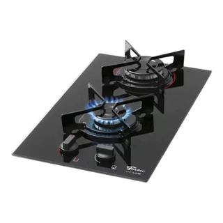 Cooktop Fischer 2 Bocas Fit Line Gás Vidro Preto