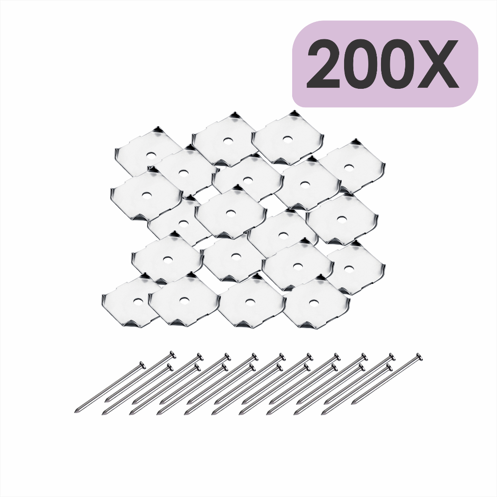 Kit 200 União Para Fundo Garra Armário Roupeiro Guarda Roupa