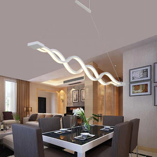 lustre Pendente 2 ondas 4000K bivolt branco Original mesa de jantar Preto ou Branco