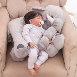 Almofada Travesseiro Apoio Elefante Para Bebe Pelucia P M G