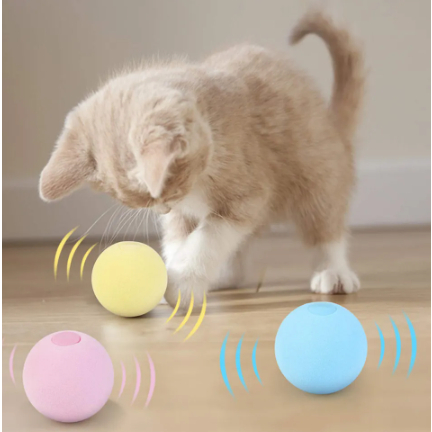 Bola de Brinquedo Interativa para Gatos com Luz Led Bola Giratória  Automática de 360 Graus Interativa Recarregável Por Usb