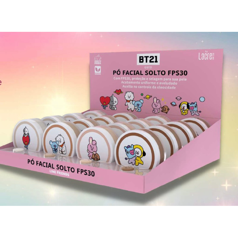 pó solto bt21 maquiagem bts make lacre iluminador base army