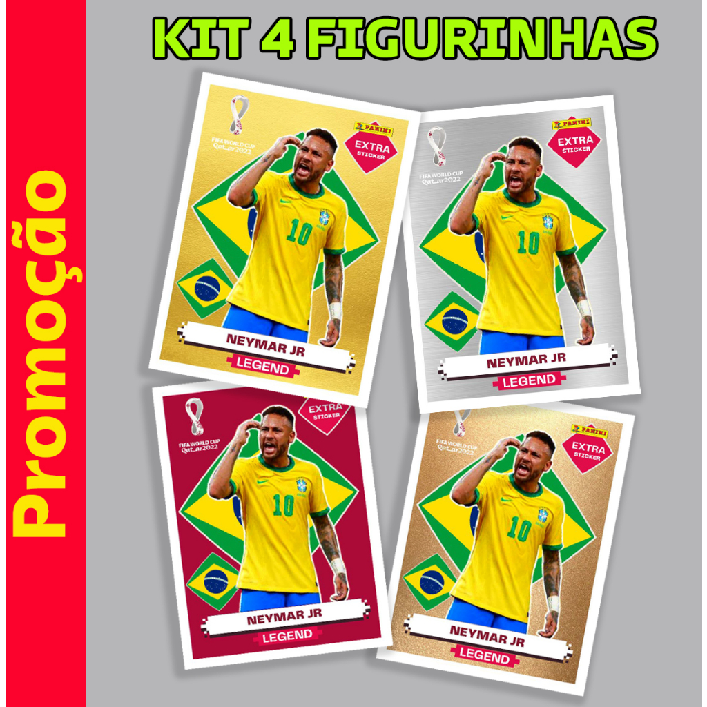 NEYMAR JUNIOR (Brasil) - KIT COM AS 4 FIGURINHAS EXTRA LEGENDS