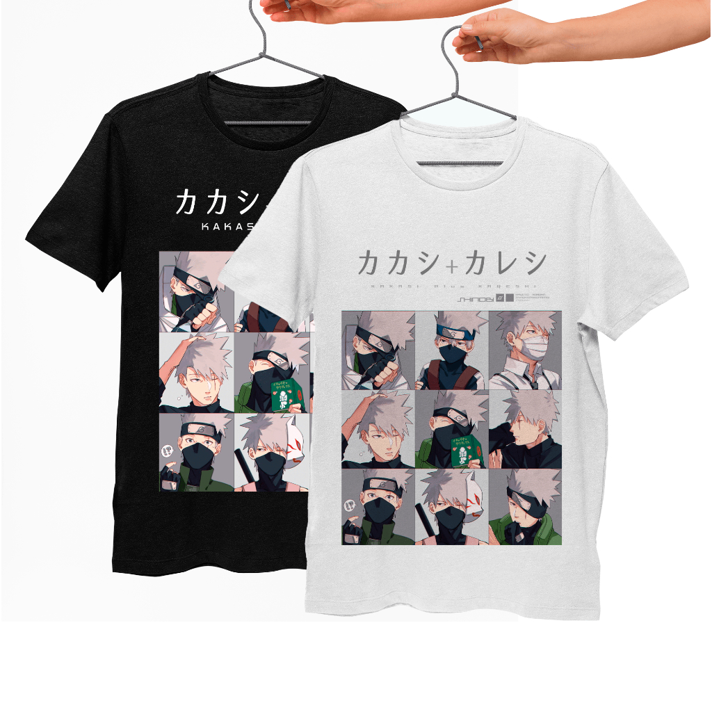 Camiseta masculina Kakashi Anime Naruto Arte Desenho Camisa Blusa Branca  Estampada no Shoptime