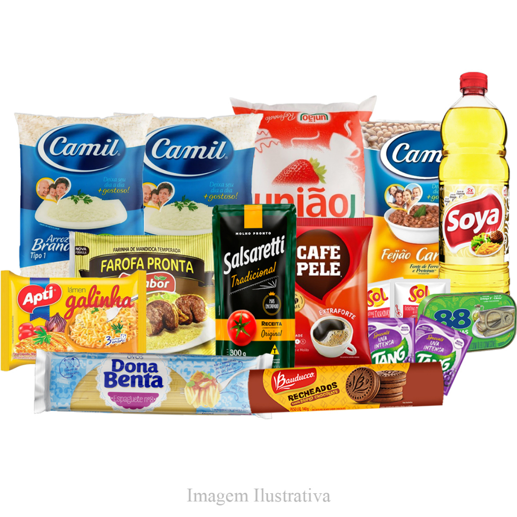 Cesta Básica Completa Alimentos Essenciais - 16 itens - Marcas Premium