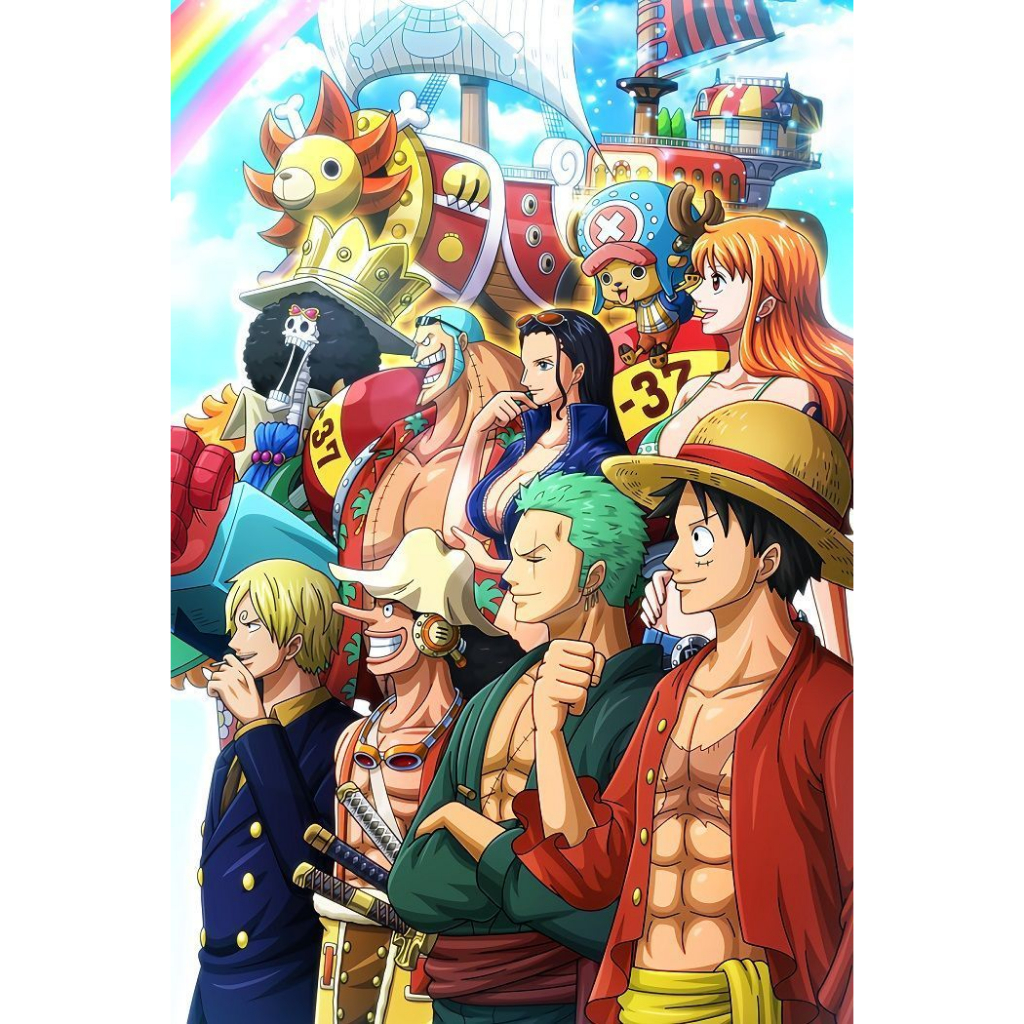 6 Adesivos Capa Caderno Prático Personagens Anime One Piece