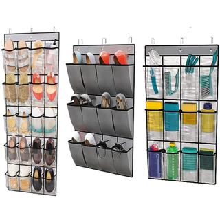 Sapateira Pendurável Transparente 10 Pares 20 Bolso Multiuso