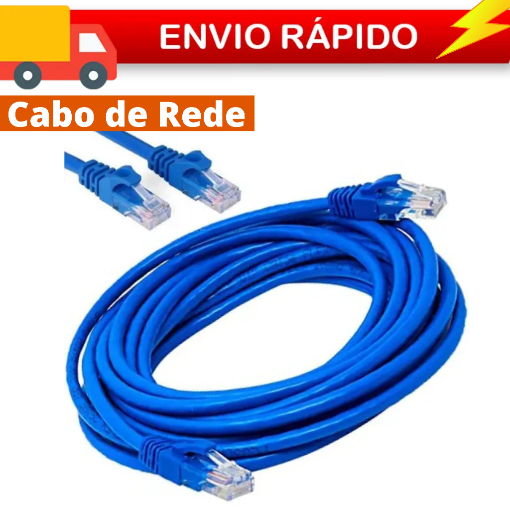 Cabo de rede rj45 cat5 Crimpado RJ45 - Tamanhos Variados | Shopee Brasil