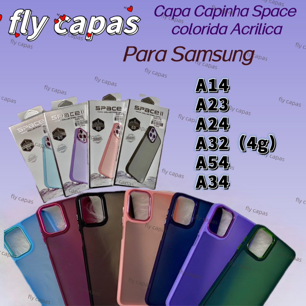 Capa Capinha Space Acrilica Colorida Fosca Para Samsung A A A A